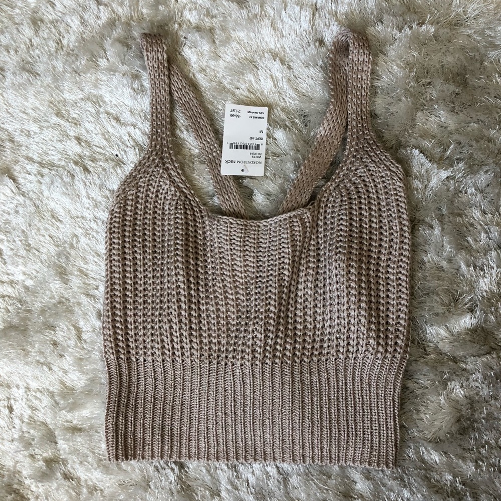 Woven Heart knit crop top